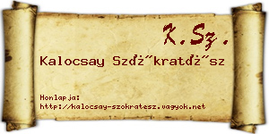 Kalocsay Szókratész névjegykártya